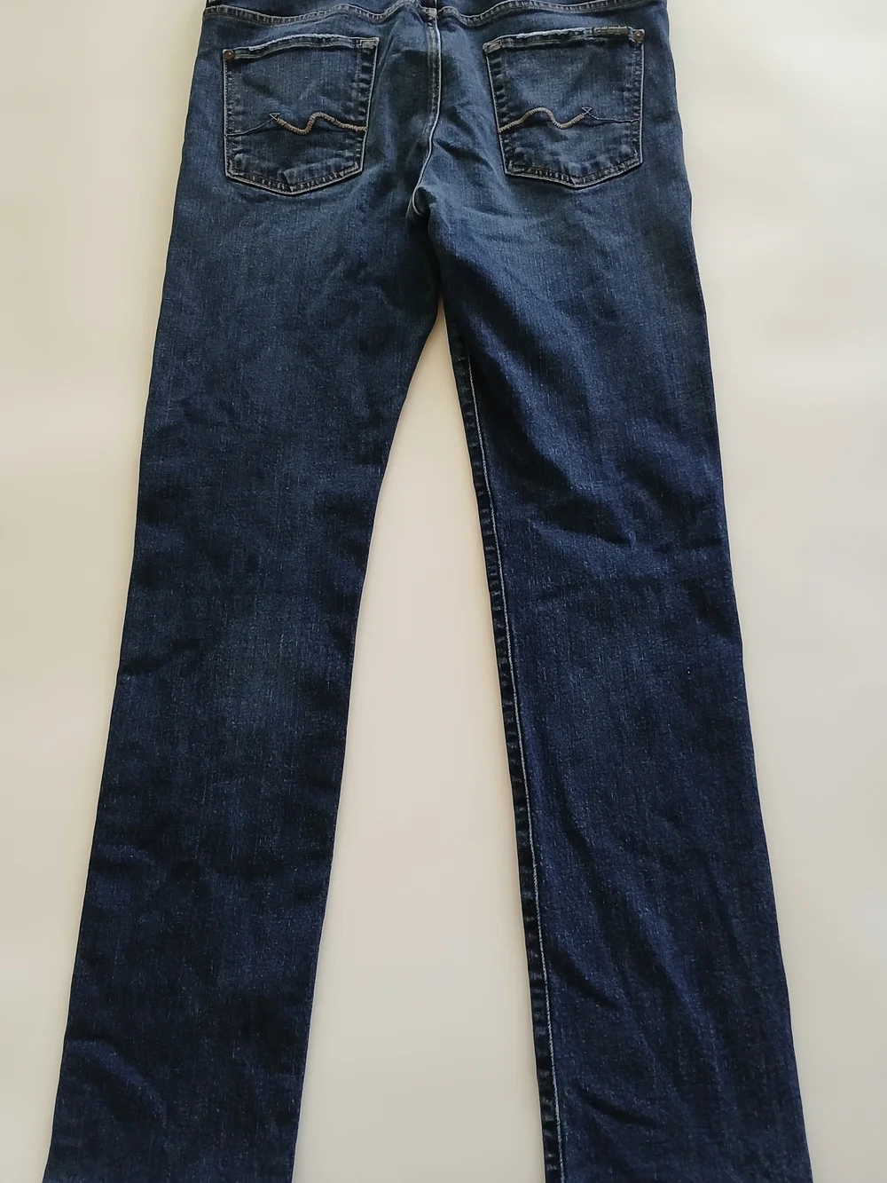7 For All Mankind Distressed Deep Indigo Jeans Size 34 - Picture 12 of 13